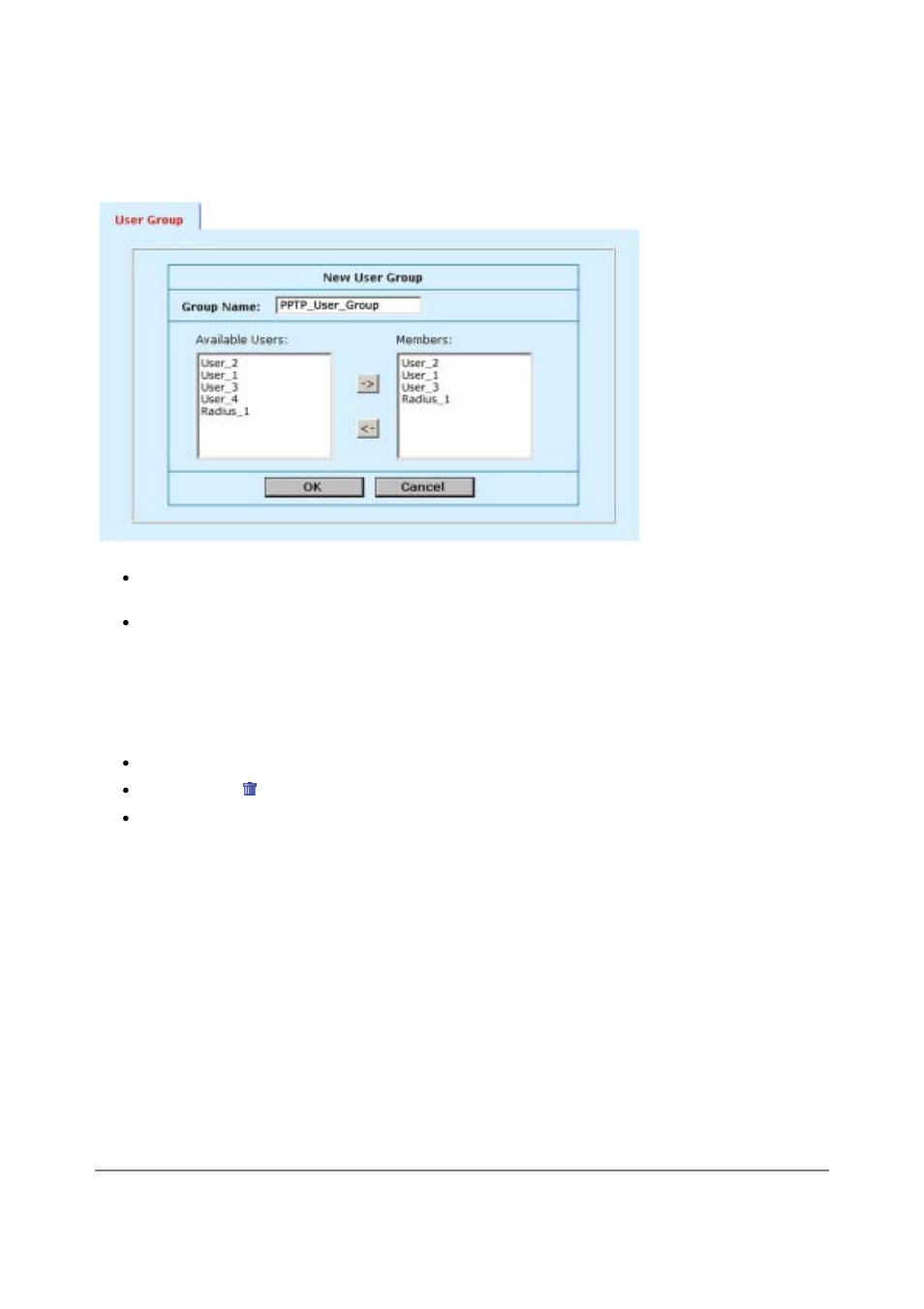 Deleting user groups | D-Link DFL-500 User Manual | Page 47 / 122