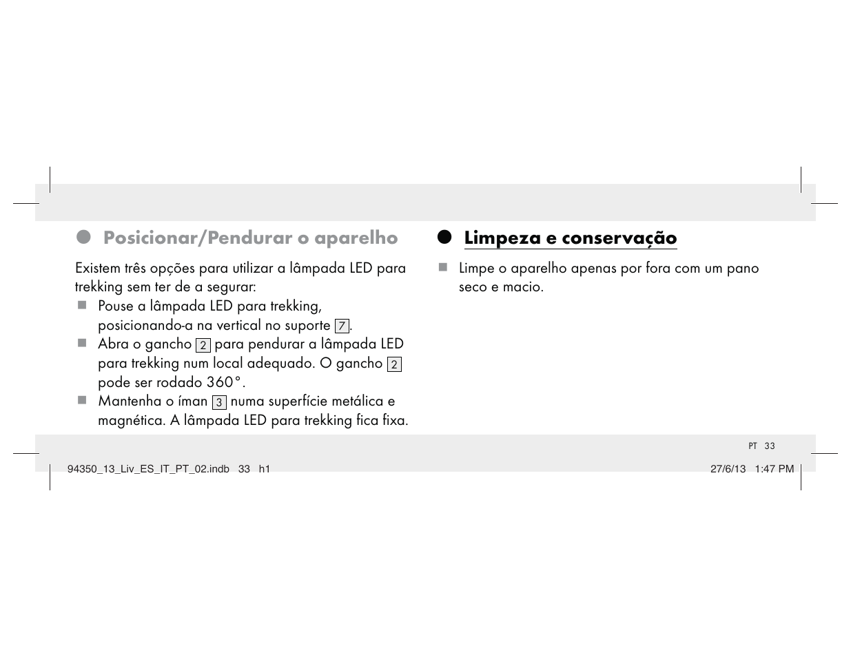 Z posicionar/pendurar o aparelho, Z limpeza e conservação | Livarno Z31768 User Manual | Page 33 / 58