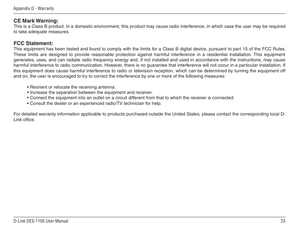 D-Link DES-1105 User Manual | Page 23 / 24