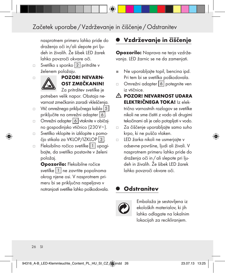 Vzdrževanje in čiščenje, Odstranitev | Livarno Z31303A-BS/Z31303B-BS User Manual | Page 26 / 47