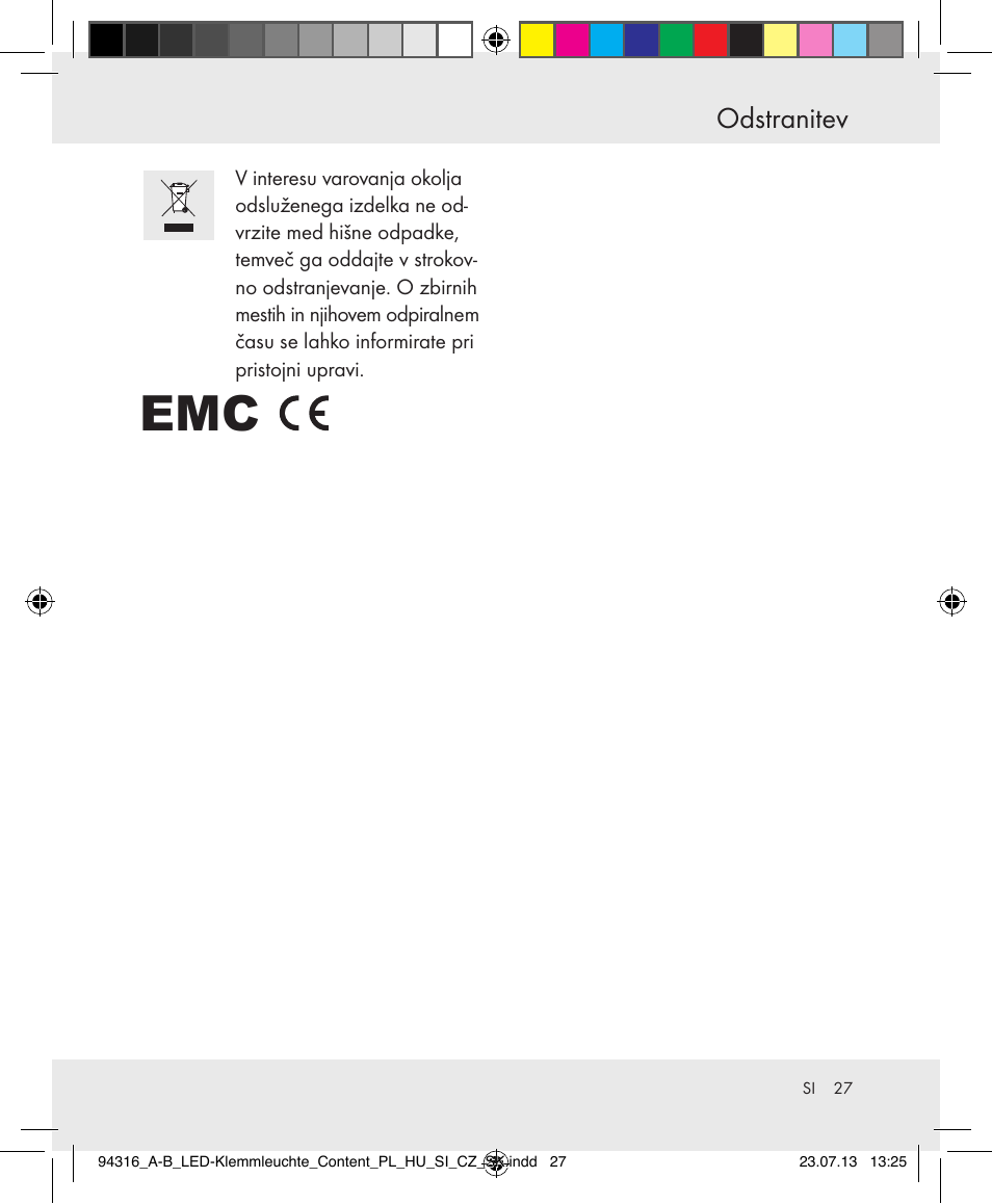 Odstranitev | Livarno Z31303A-BS/Z31303B-BS User Manual | Page 27 / 47