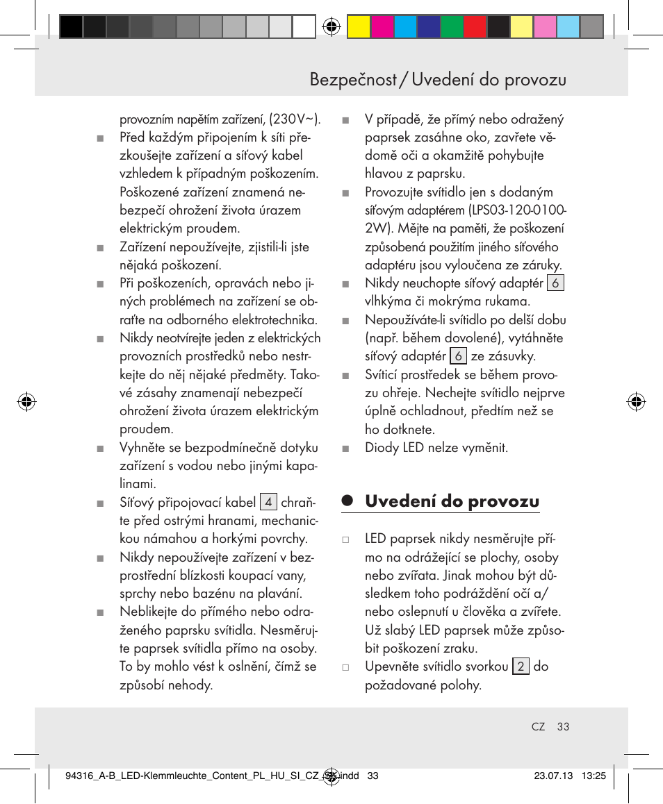 Bezpečnost / uvedení do provozu, Uvedení do provozu | Livarno Z31303A-BS/Z31303B-BS User Manual | Page 33 / 47