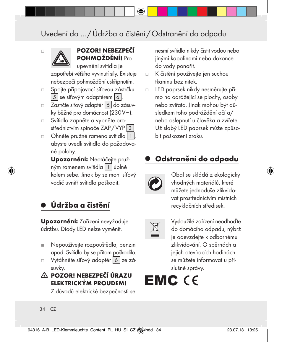 Údržba a čistění, Odstranění do odpadu | Livarno Z31303A-BS/Z31303B-BS User Manual | Page 34 / 47