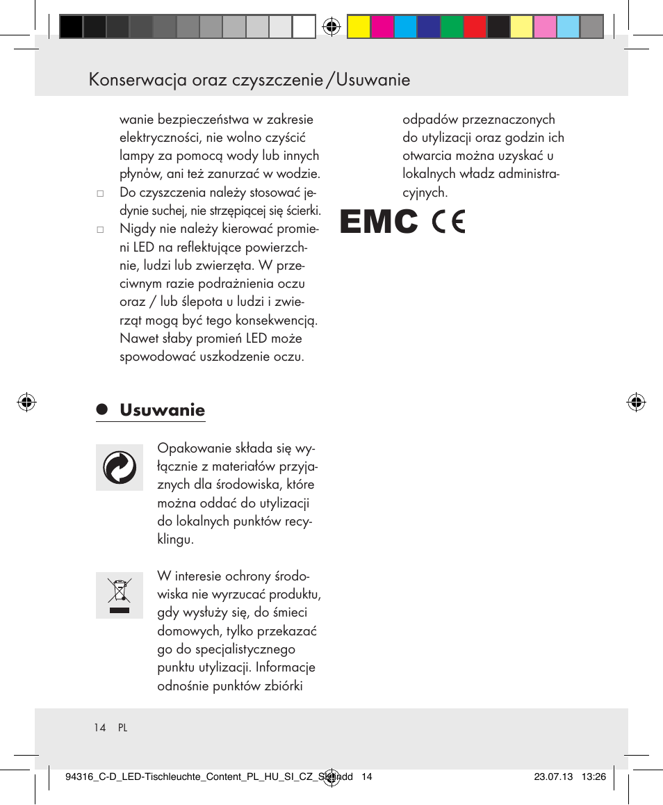 Konserwacja oraz czyszczenie /usuwanie, Usuwanie | Livarno Z31303C-BS/Z31303D-BS User Manual | Page 14 / 43