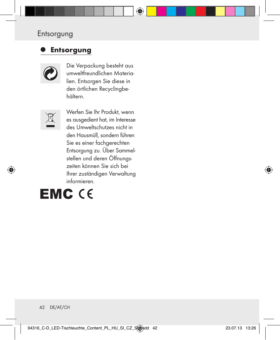 Entsorgung | Livarno Z31303C-BS/Z31303D-BS User Manual | Page 42 / 43