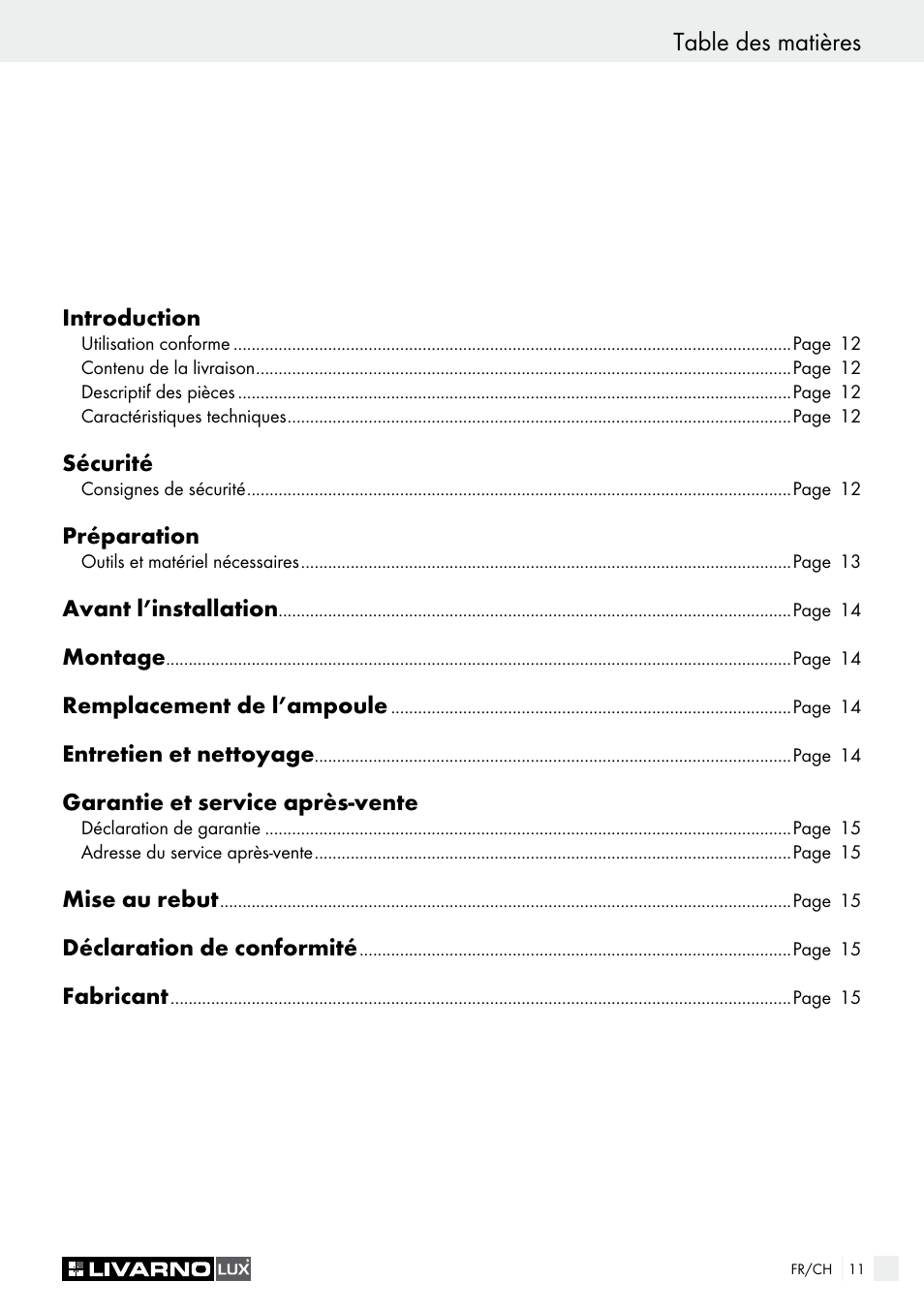 Livarno HALOGEN CEILING LIGHT User Manual | Page 11 / 38