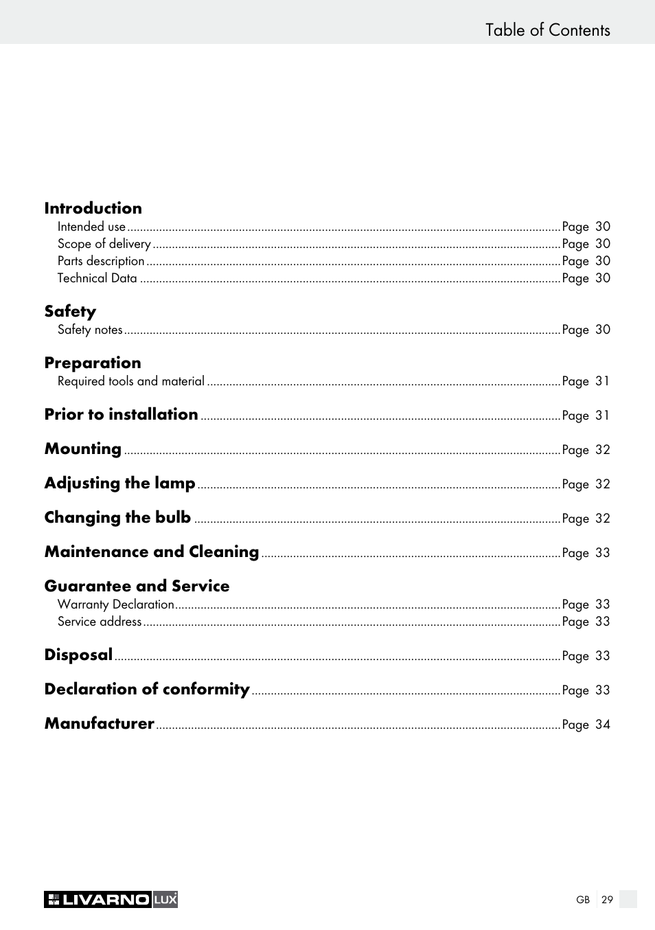 Livarno HALOGEN CEILING LIGHT User Manual | Page 29 / 38