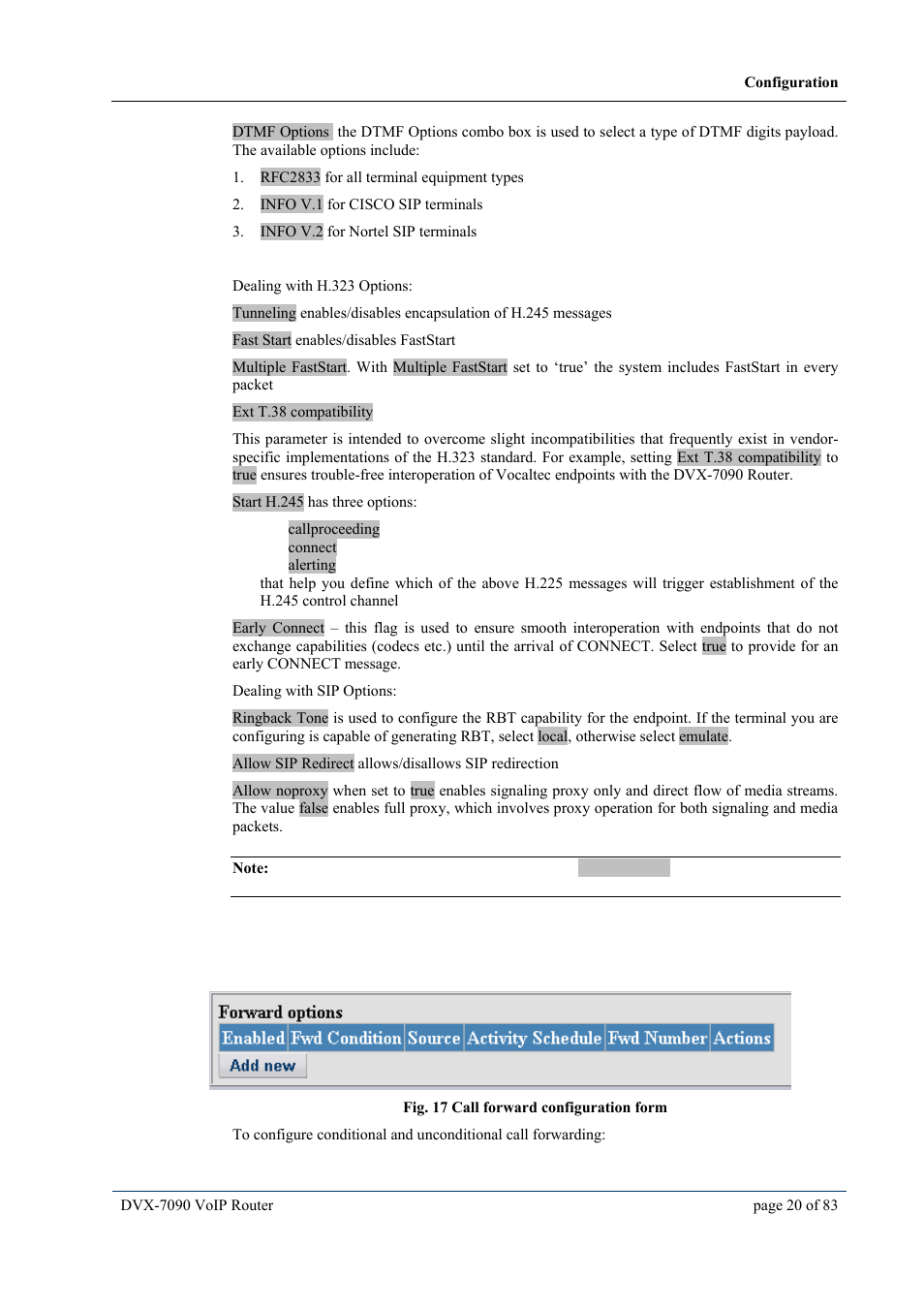 4 call forward dialog, Call forward dialog | D-Link VOIP DVX-7090 User Manual | Page 20 / 83