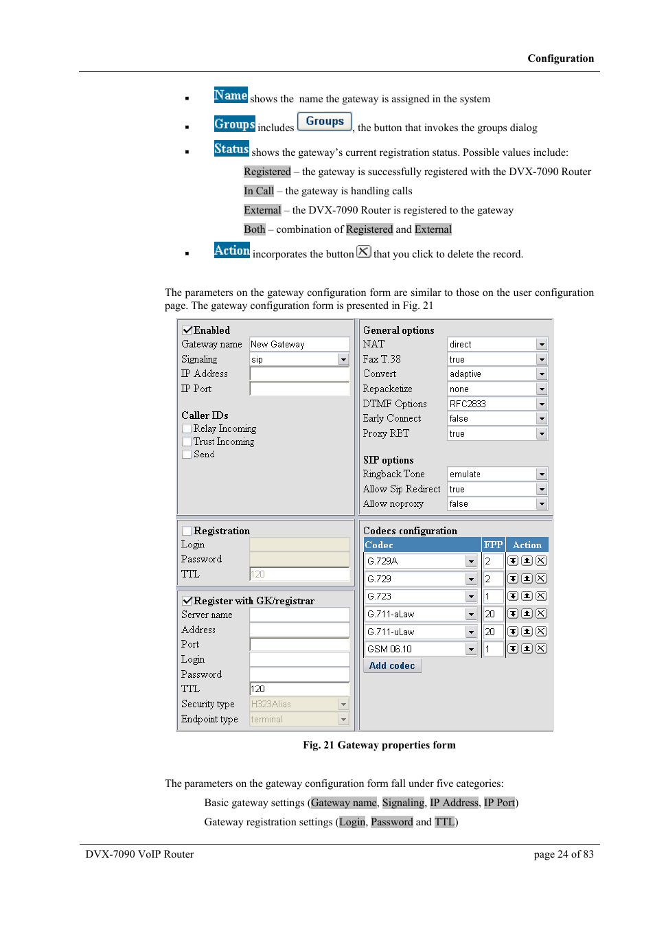 D-Link VOIP DVX-7090 User Manual | Page 24 / 83