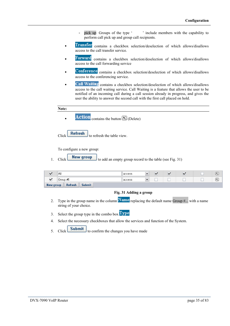 D-Link VOIP DVX-7090 User Manual | Page 35 / 83