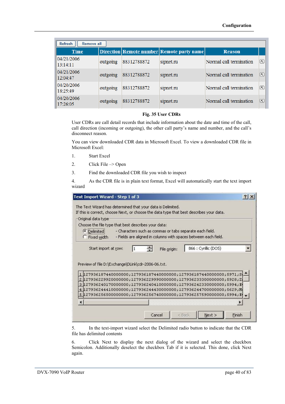 D-Link VOIP DVX-7090 User Manual | Page 40 / 83