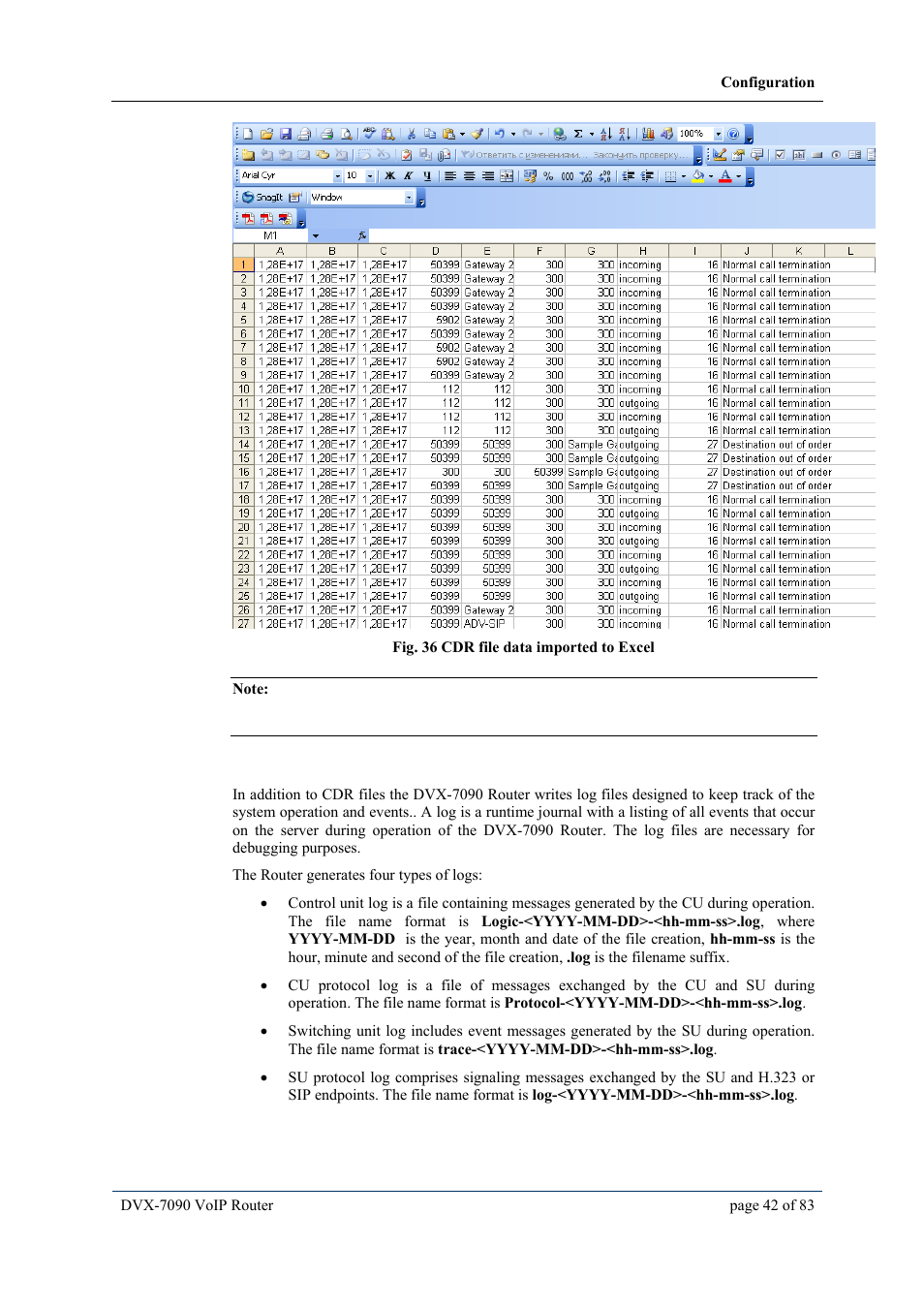 3 logs, Logs | D-Link VOIP DVX-7090 User Manual | Page 42 / 83