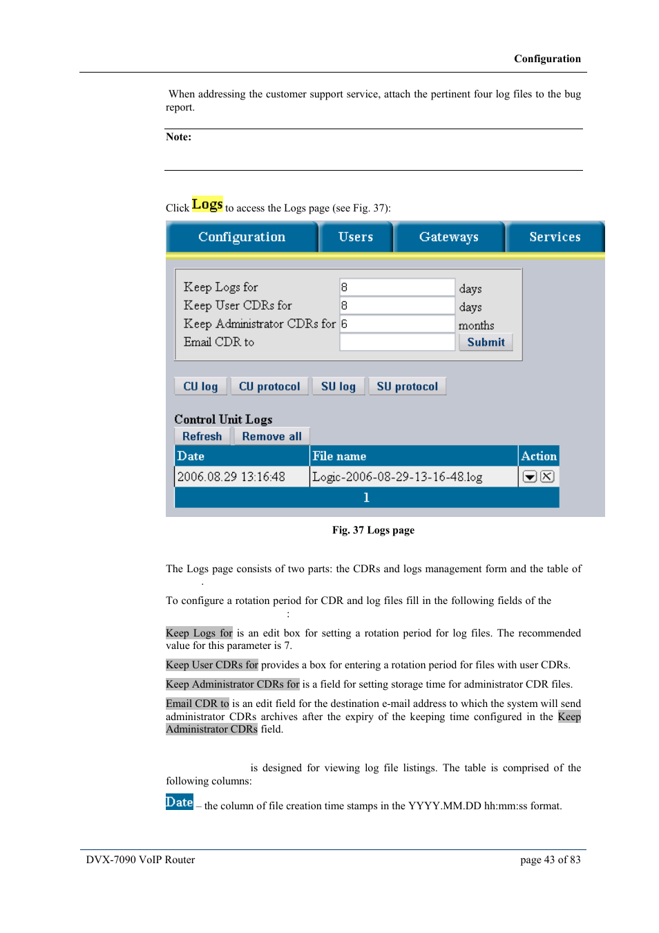 D-Link VOIP DVX-7090 User Manual | Page 43 / 83