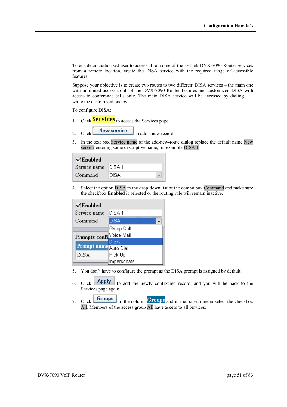 Ow to configure routing path to, Irect, Nward | Ystem, Ccess | D-Link VOIP DVX-7090 User Manual | Page 51 / 83