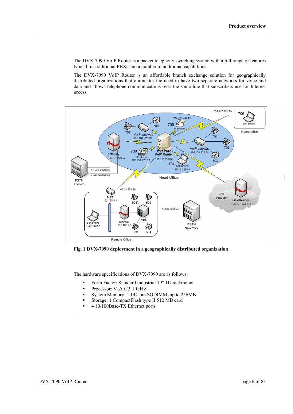 2 product overview, 1 hardware, Product overview | Ardware, Roduct overview | D-Link VOIP DVX-7090 User Manual | Page 6 / 83