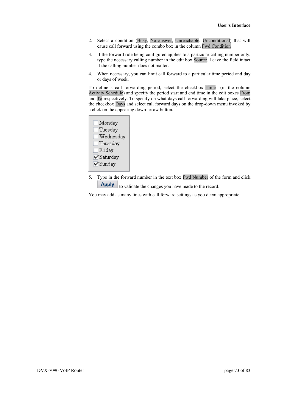 D-Link VOIP DVX-7090 User Manual | Page 73 / 83