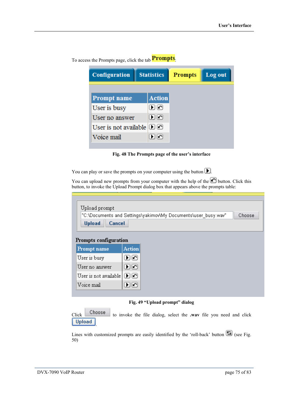 3 managing voice prompts, Anaging, Oice | Rompts | D-Link VOIP DVX-7090 User Manual | Page 75 / 83