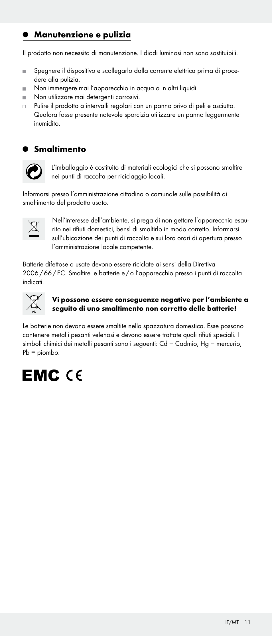 Manutenzione e pulizia, Smaltimento | Livarno Z31346-BS User Manual | Page 11 / 24