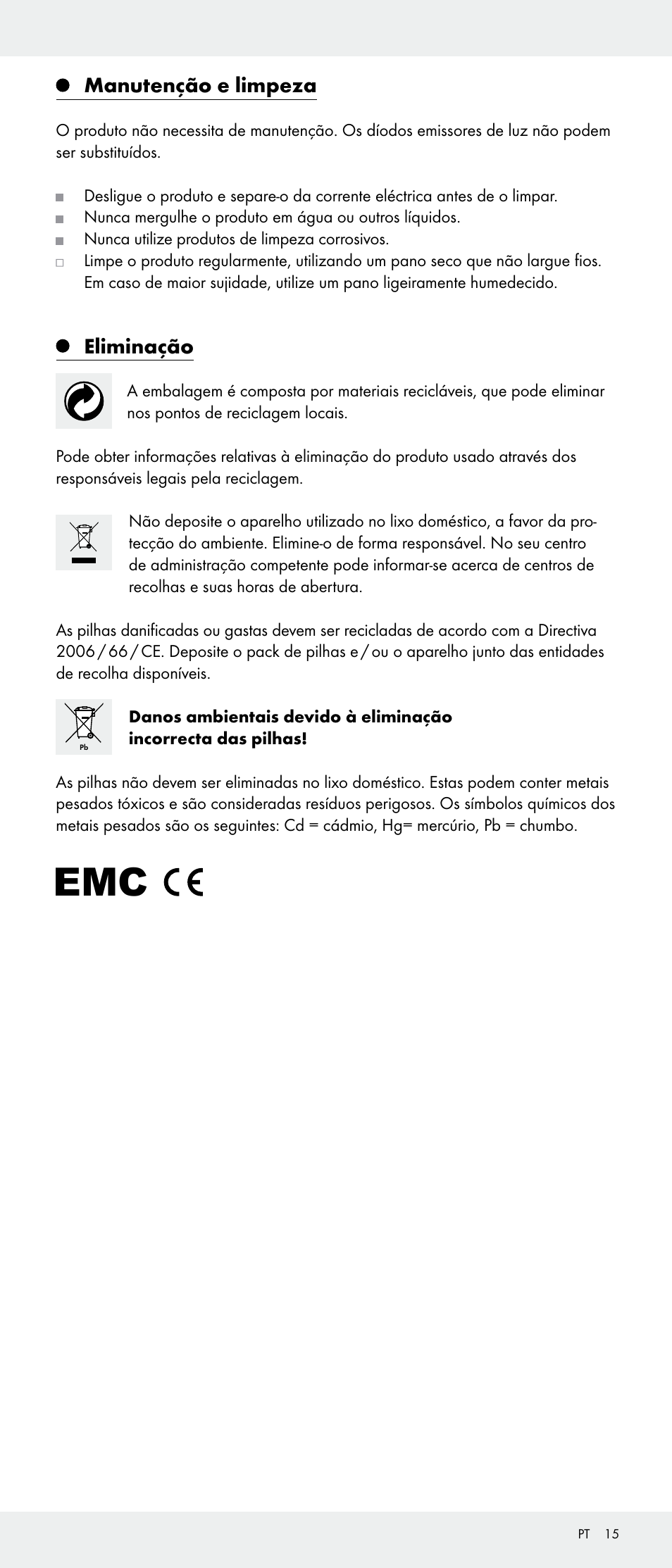 Manutenção e limpeza, Eliminação | Livarno Z31346-BS User Manual | Page 15 / 24