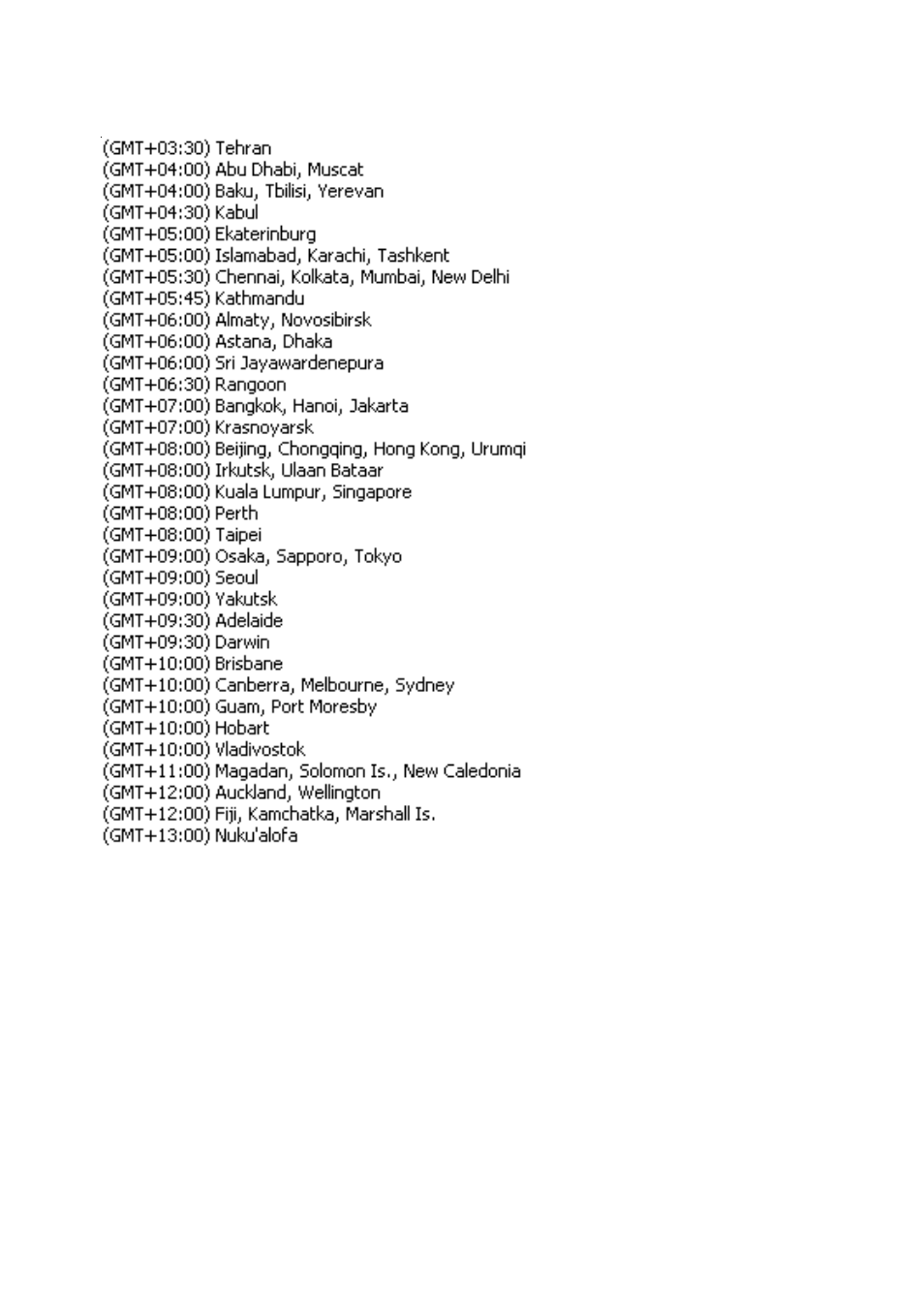 Time zone table (continued) | D-Link DCS-900W User Manual | Page 87 / 98