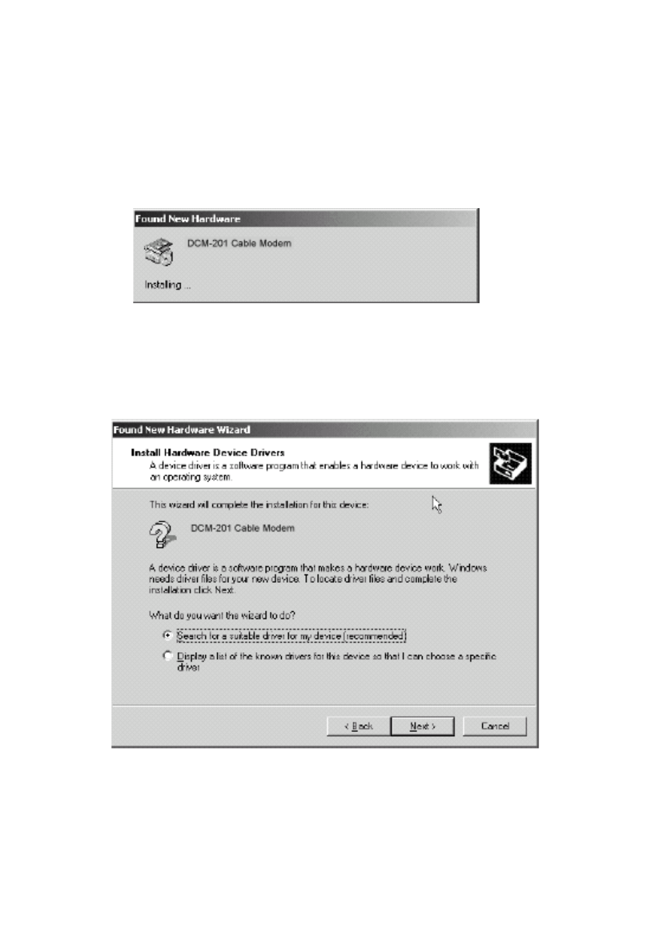 Installing the software drivers (windows 2000 os) | D-Link DCM-201 User Manual | Page 19 / 34