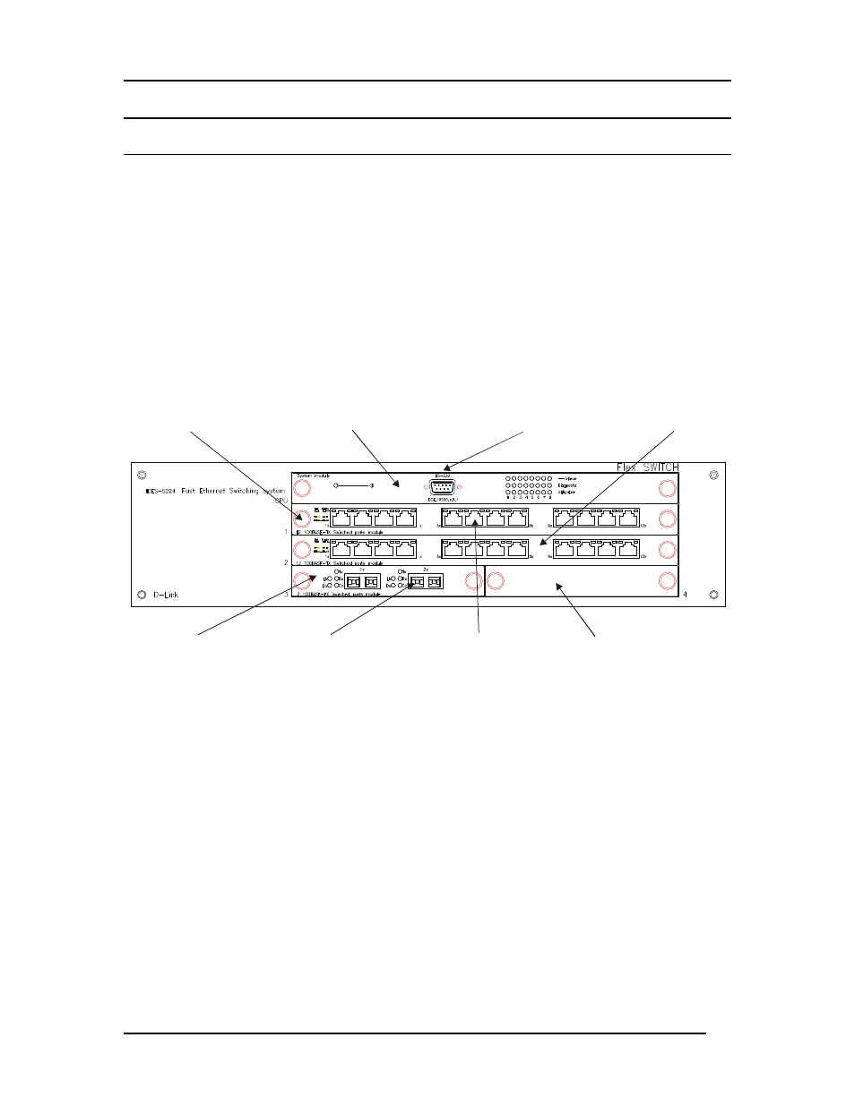 Front panel | D-Link DES-5024 User Manual | Page 12 / 93