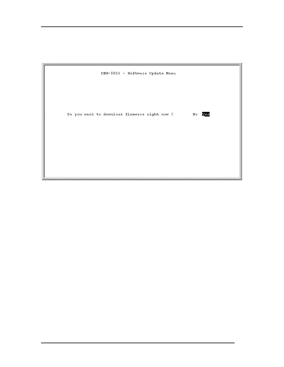 Software update menu | D-Link DES-5024 User Manual | Page 54 / 93