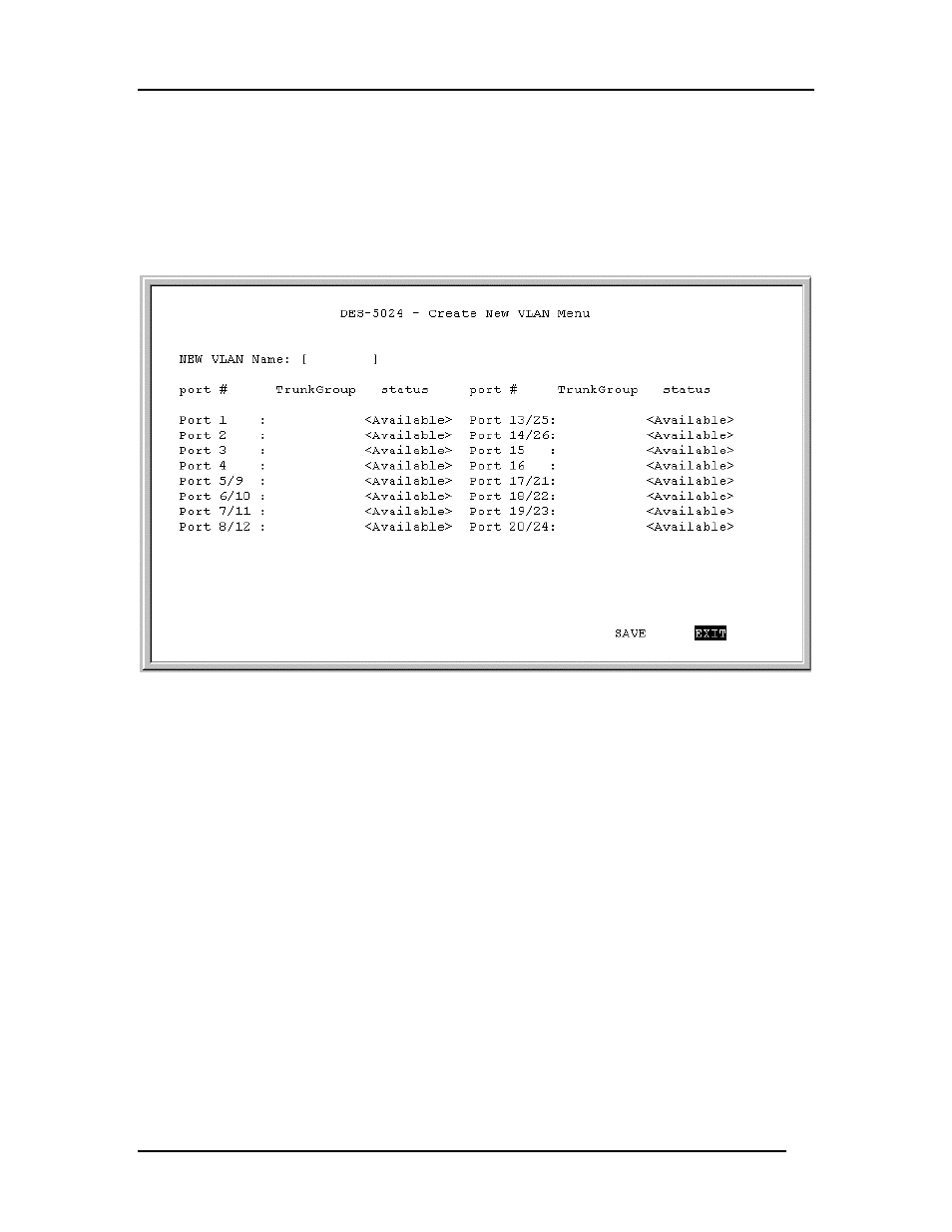 Create new vlan | D-Link DES-5024 User Manual | Page 76 / 93