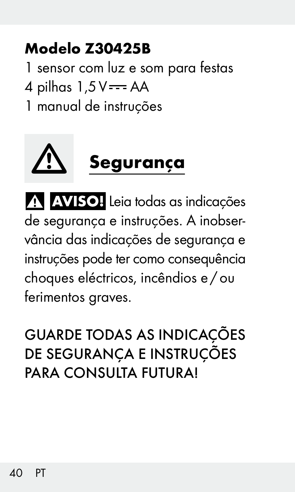 Segurança | Livarno Z31603 User Manual | Page 40 / 84