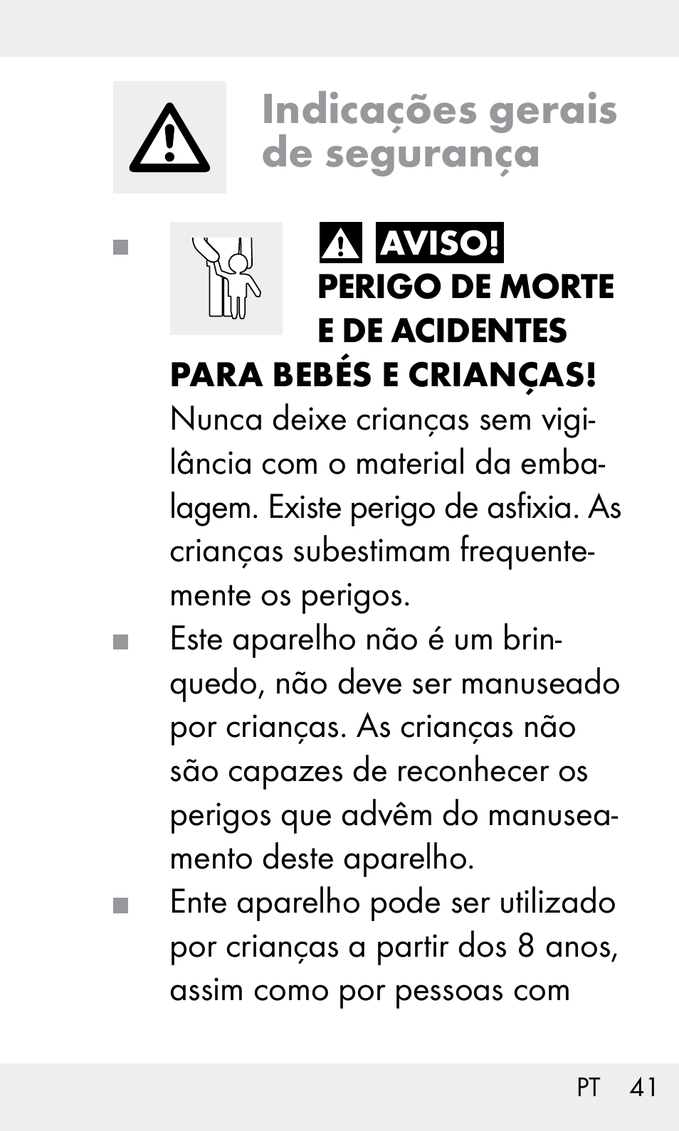 Indicações gerais de segurança | Livarno Z31603 User Manual | Page 41 / 84