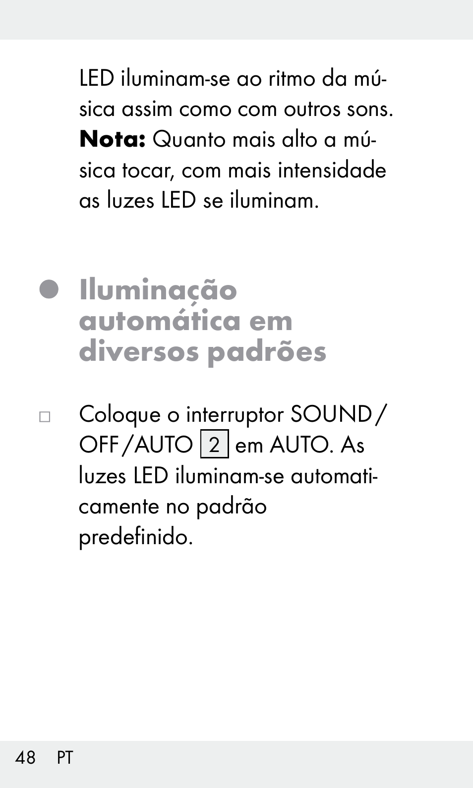 Iluminação automática em diversos padrões | Livarno Z31603 User Manual | Page 48 / 84