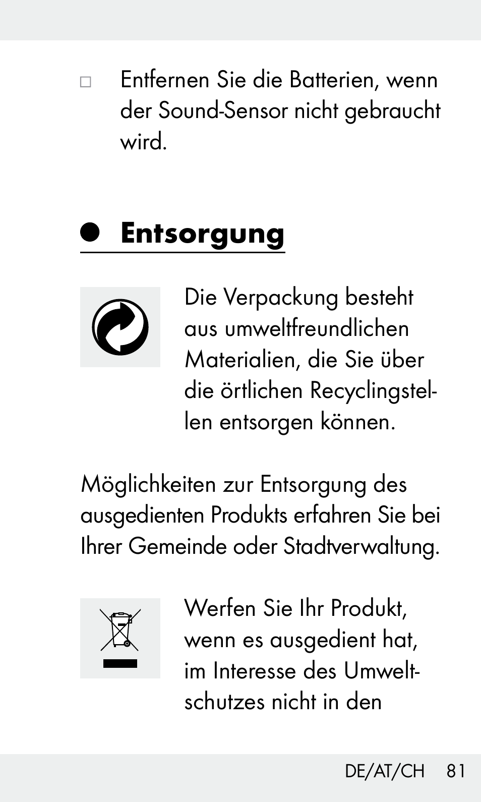 Entsorgung | Livarno Z31603 User Manual | Page 81 / 84