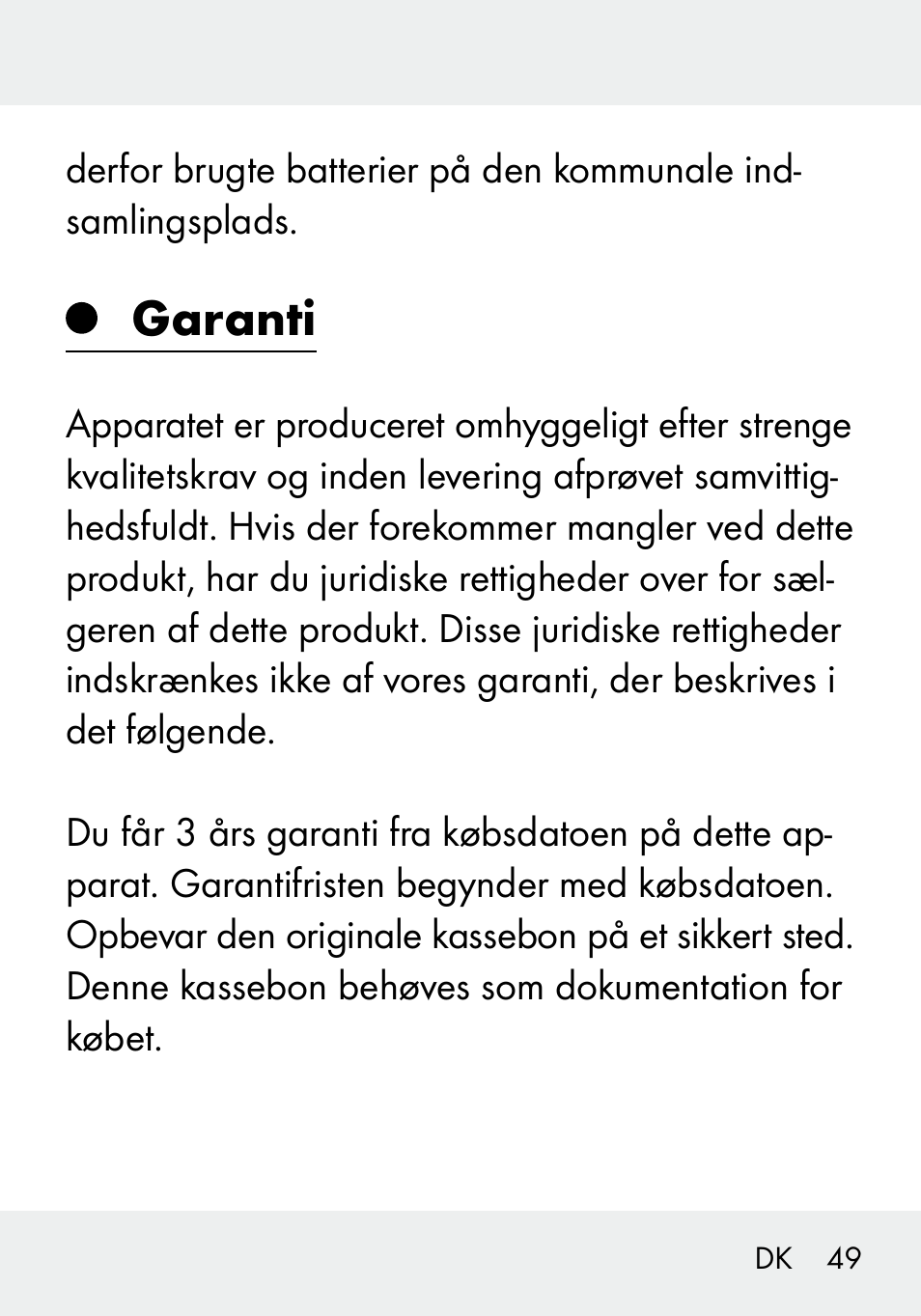 Garanti | Livarno 103994-14-01/103994-14-02 User Manual | Page 49 / 88