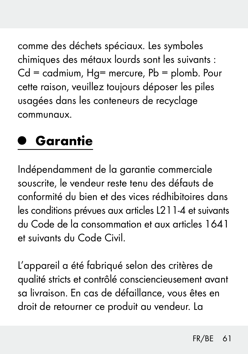 Garantie | Livarno 103994-14-01/103994-14-02 User Manual | Page 61 / 88