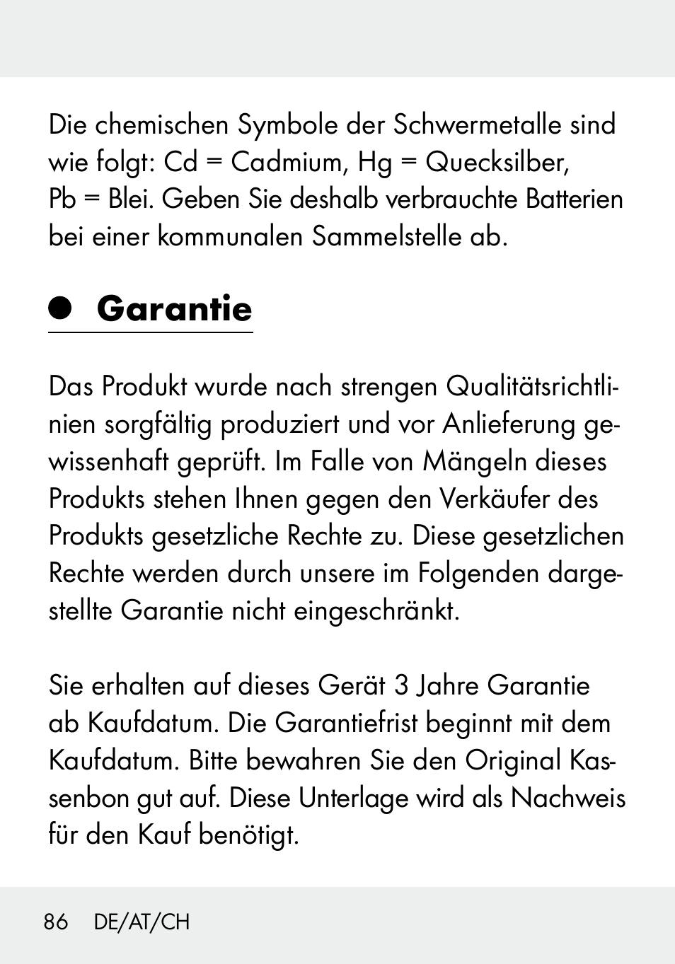 Garantie | Livarno 103994-14-01/103994-14-02 User Manual | Page 86 / 88