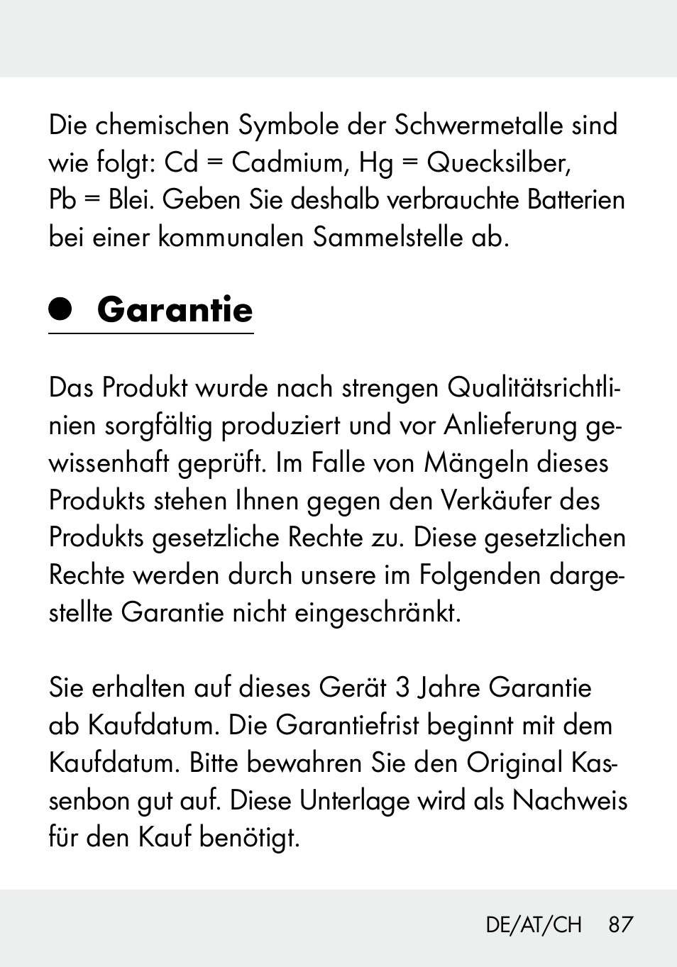 Garantie | Livarno 103994-14-01/103994-14-02 User Manual | Page 87 / 89