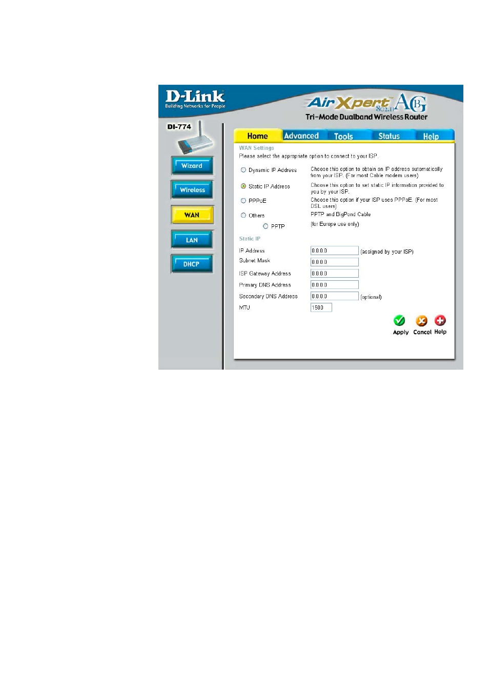 Using the configuration menu (continued) | D-Link DI-774 User Manual | Page 17 / 98