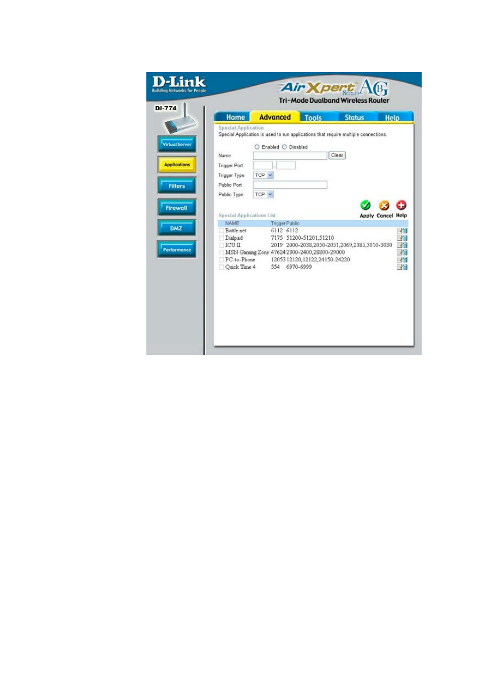 Using the configuration menu (continued) | D-Link DI-774 User Manual | Page 24 / 98