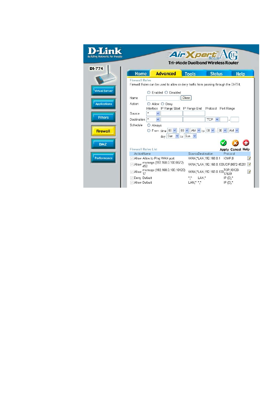 Using the configuration menu (continued) | D-Link DI-774 User Manual | Page 29 / 98