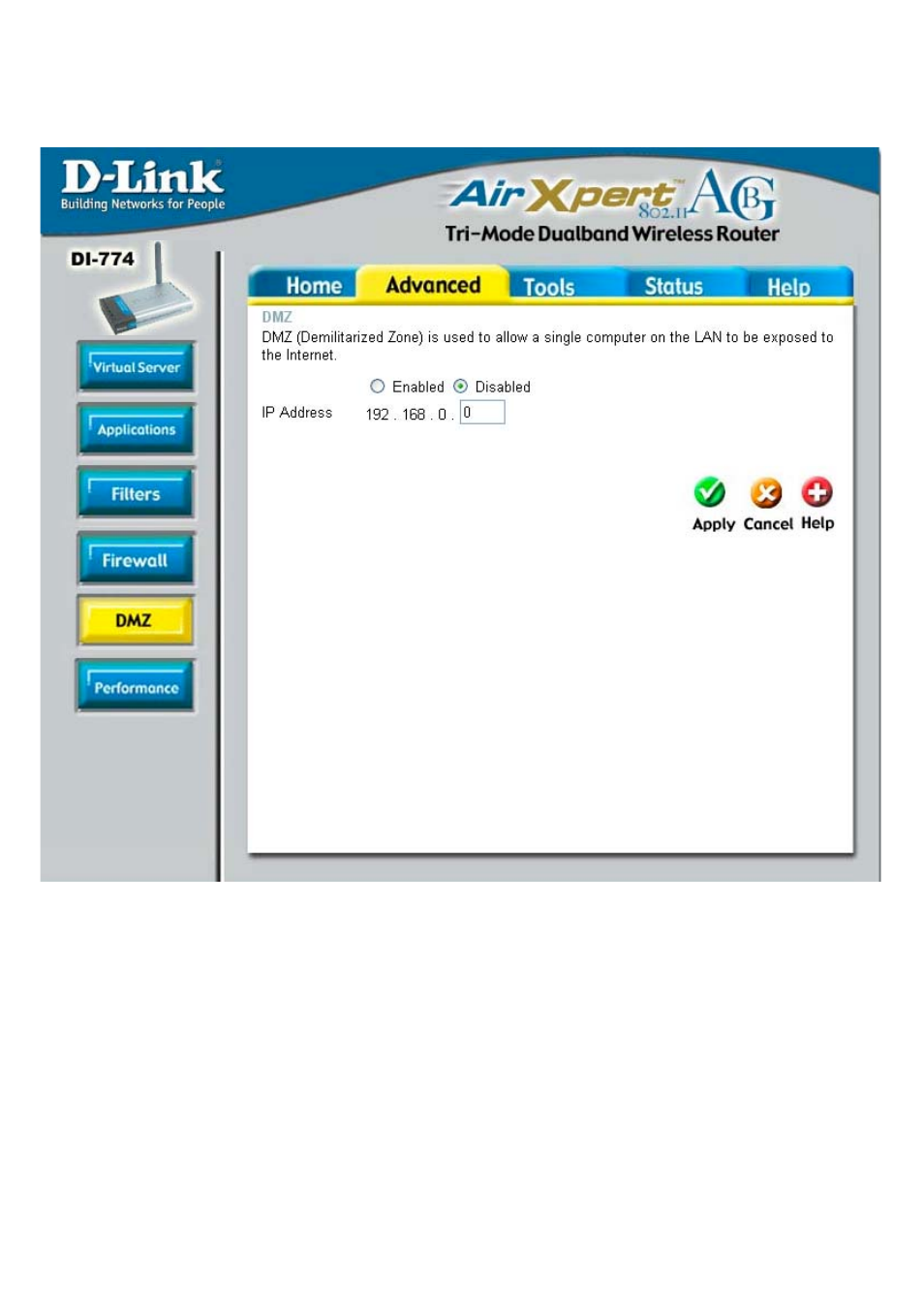 Using the configuration menu (continued) | D-Link DI-774 User Manual | Page 30 / 98