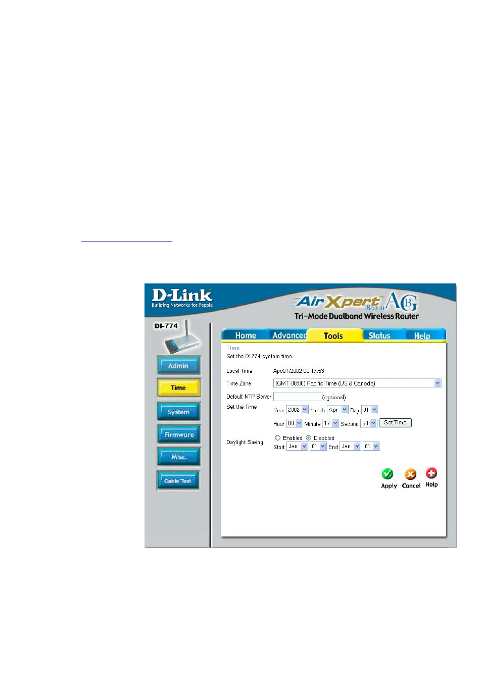 Using the configuration menu (continued) | D-Link DI-774 User Manual | Page 34 / 98