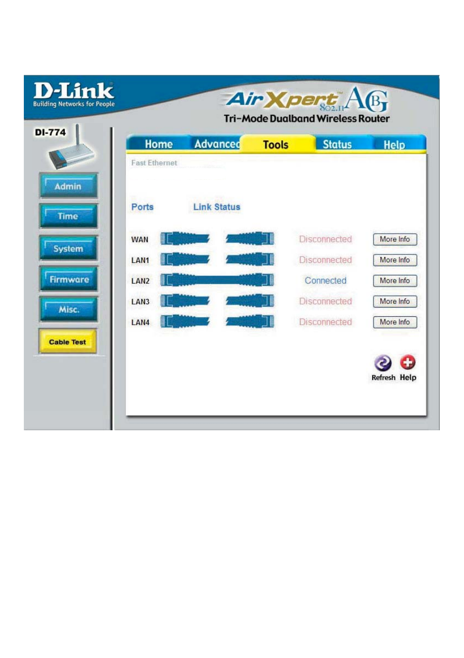 Using the configuration menu (continued) | D-Link DI-774 User Manual | Page 38 / 98