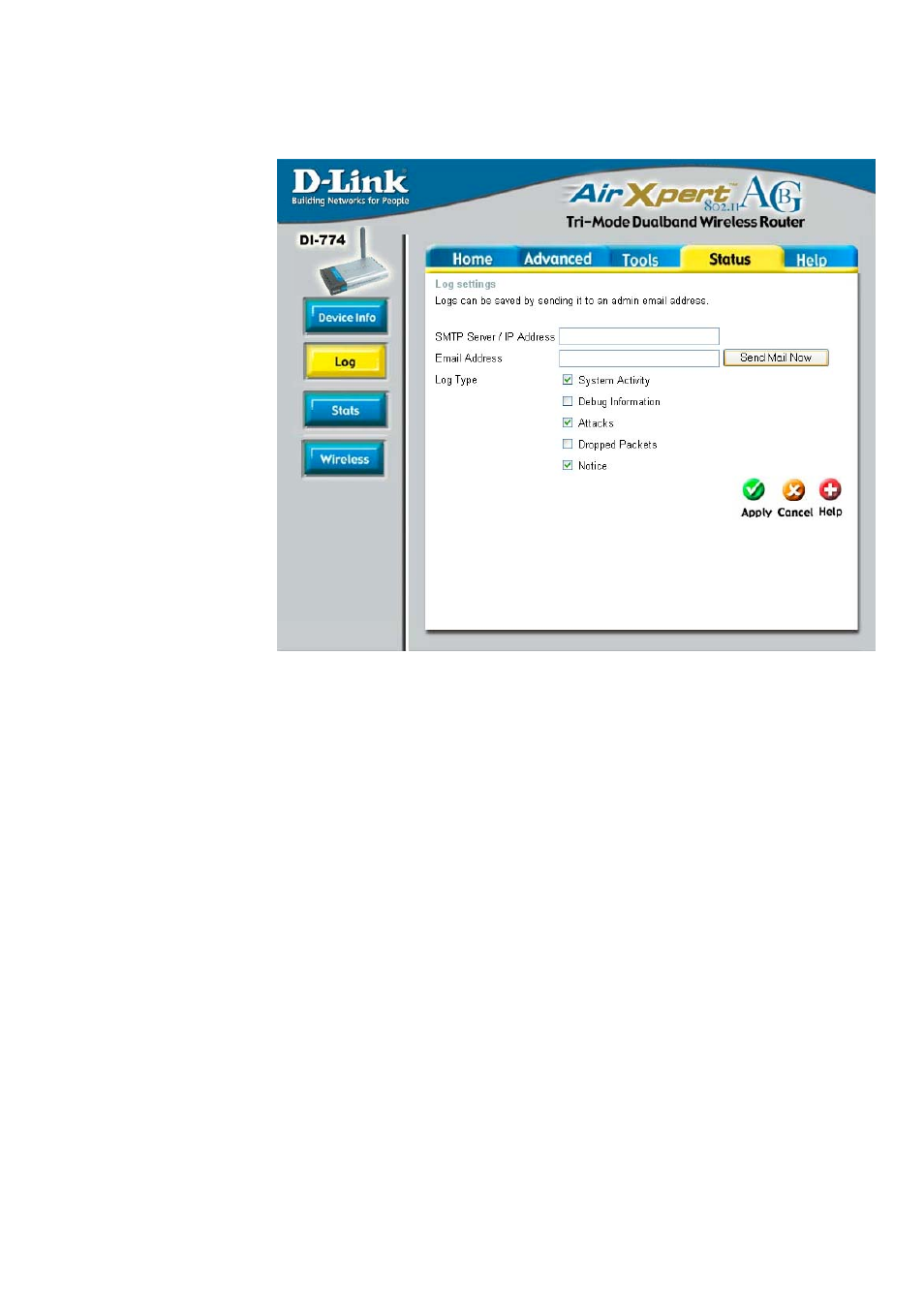 Using the configuration menu (continued) | D-Link DI-774 User Manual | Page 40 / 98