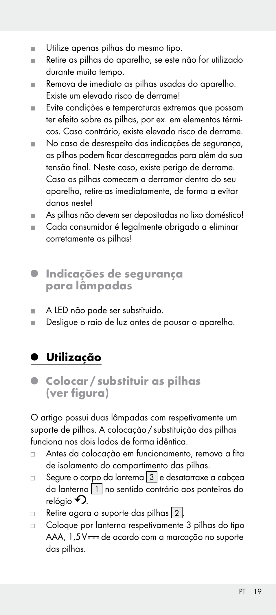 Indicações de segurança para lâmpadas | Livarno Z31240 User Manual | Page 19 / 33