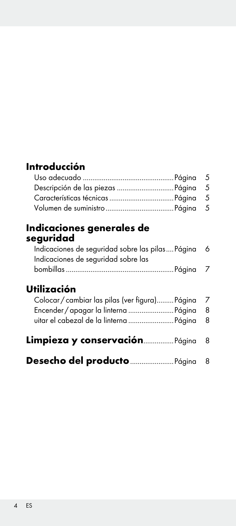 Introducción, Indicaciones generales de seguridad, Utilización | Limpieza y conservación, Desecho del producto | Livarno Z31240 User Manual | Page 4 / 33