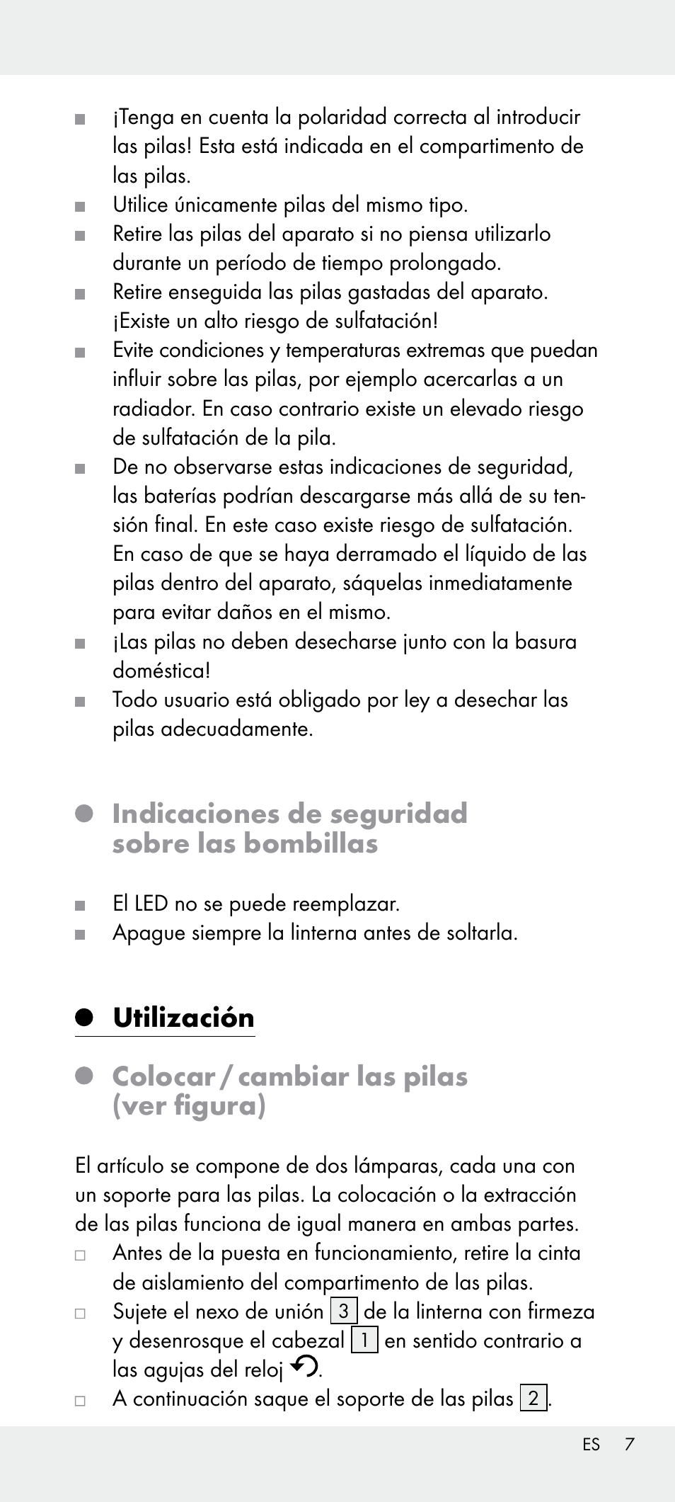 Indicaciones de seguridad sobre las bombillas | Livarno Z31240 User Manual | Page 7 / 33