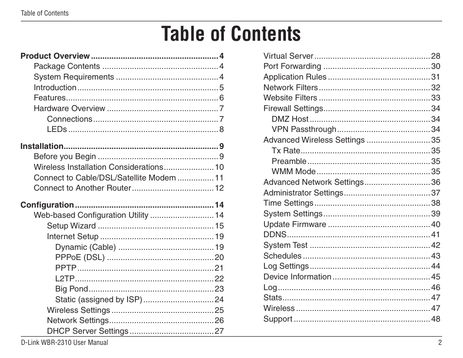 D-Link WBR-2310 User Manual | Page 2 / 78