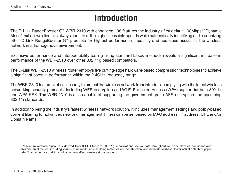 Introduction | D-Link WBR-2310 User Manual | Page 5 / 78