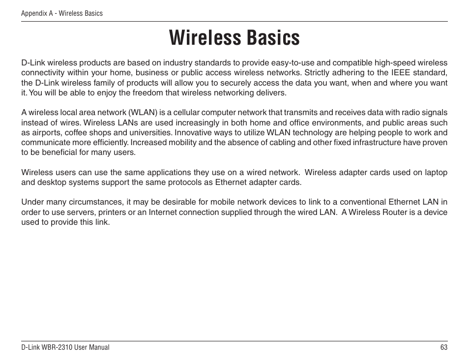 Wireless basics | D-Link WBR-2310 User Manual | Page 63 / 78