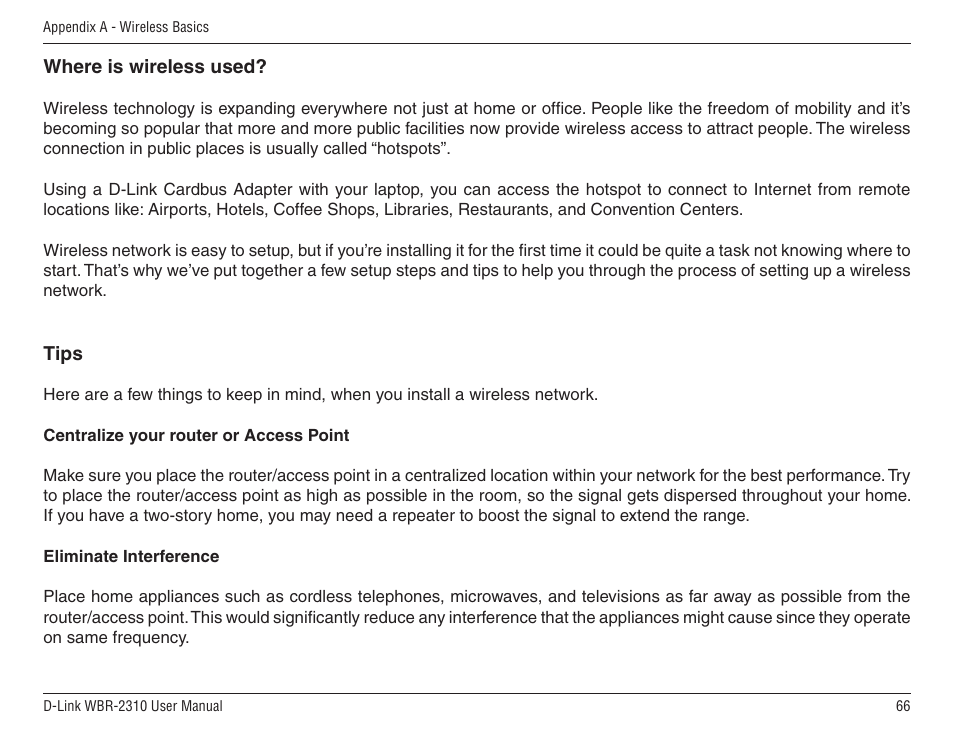Tips | D-Link WBR-2310 User Manual | Page 66 / 78